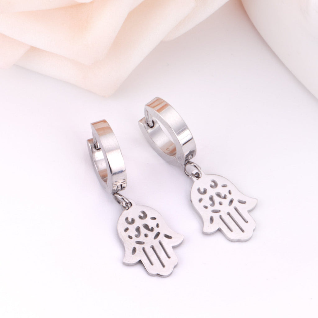 Hermione Hamsa Hand Hoops