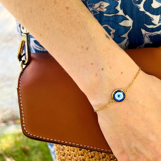 Blossom Evil Eye Bracelet | Waterproof 18k Gold & Silver