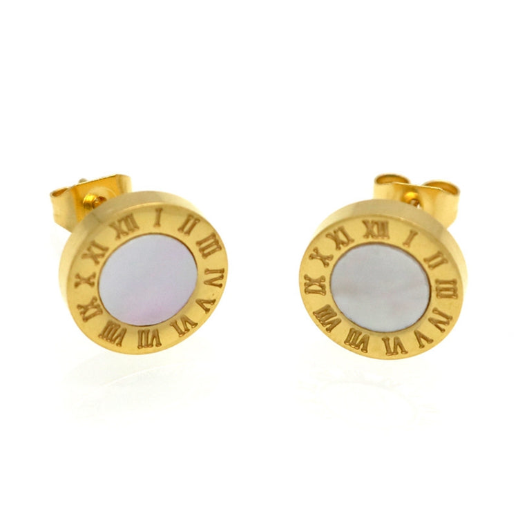 Eloá	Roman Numeral Round Studs -Gold