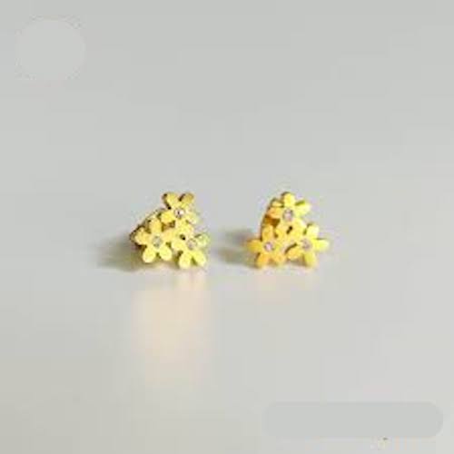 Angelina Triple Bloom Studs | Waterproof 18k Gold & Silver