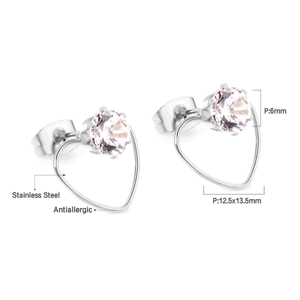 Isabel Stone in Heart Studs