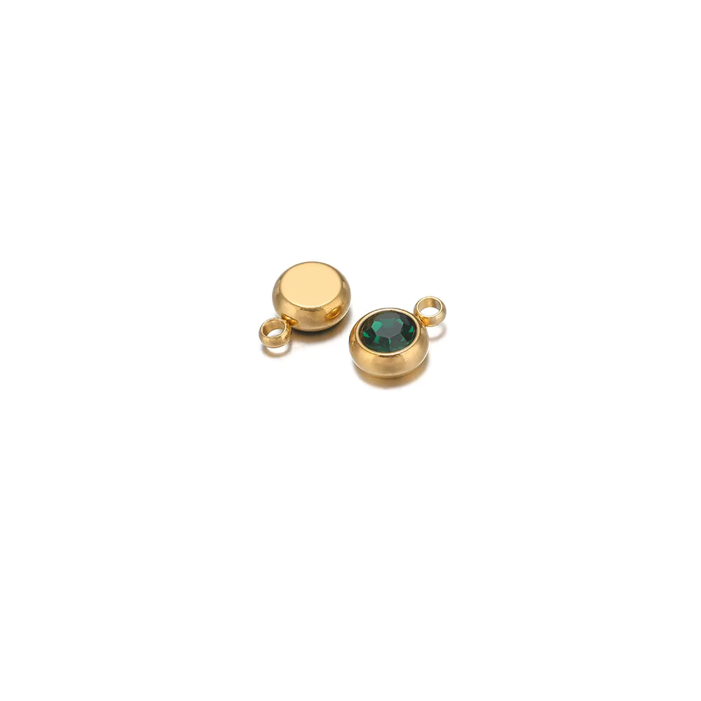 Sinead Waterproof  Round Gemstone Charms 5mm Gold