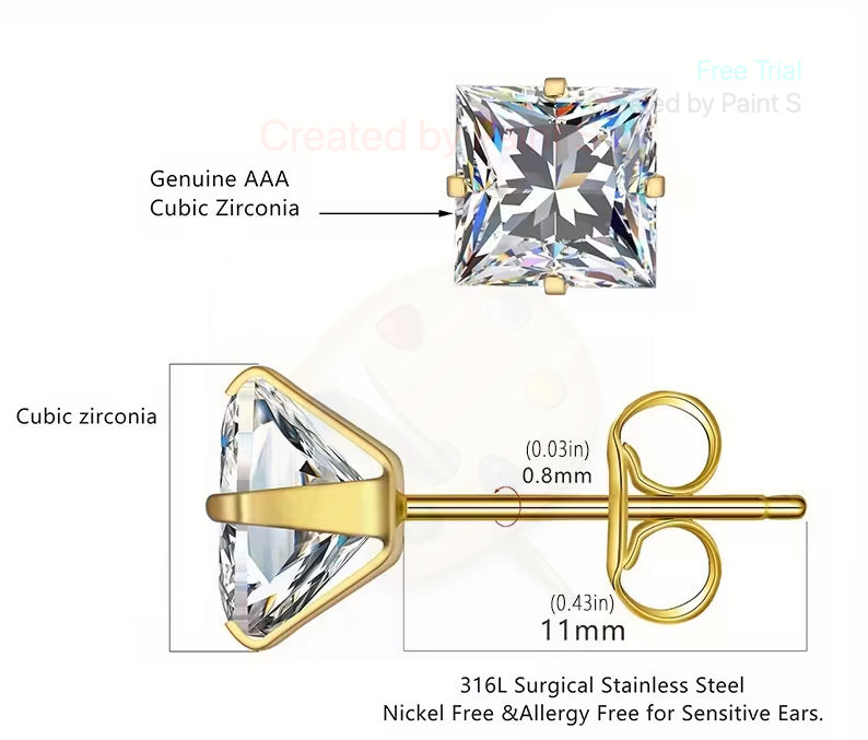 Aura Brilliant CZ Studs