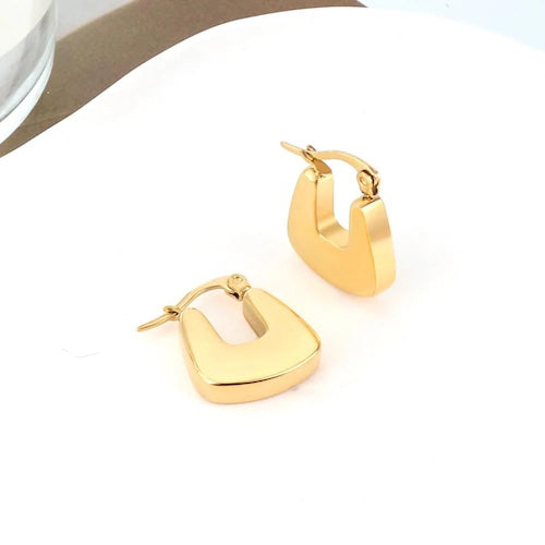 Mirela Chunky U Shape Hoops | Waterproof 18K Gold & Silver