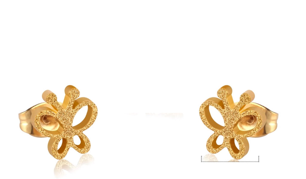 Amie Butterfly Studs | Waterproof 18k Gold & Silver