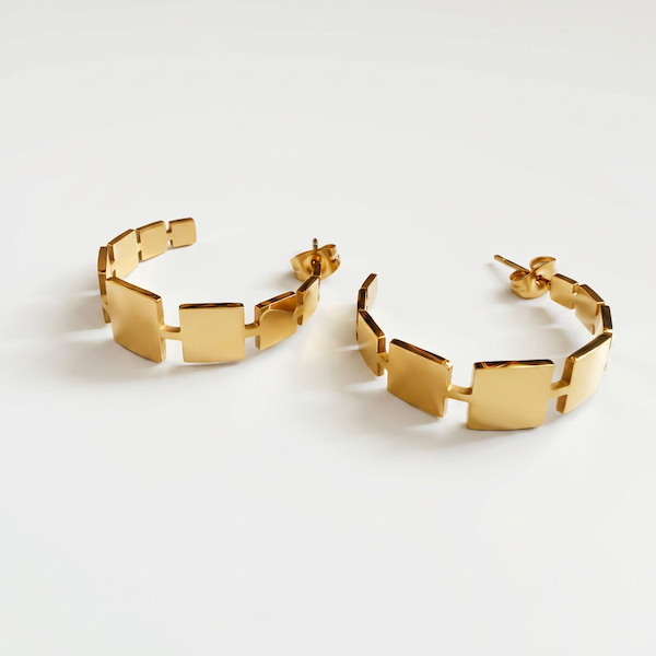 Taya Link Hoops | Waterproof 18K Gold
