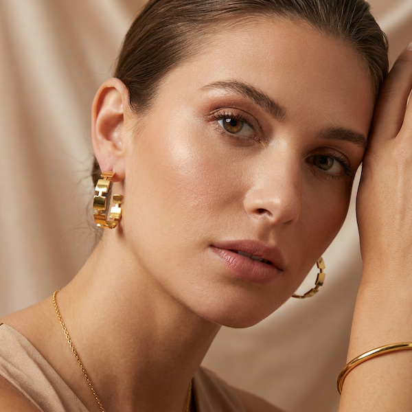 Taya Link Hoops | Waterproof 18K Gold