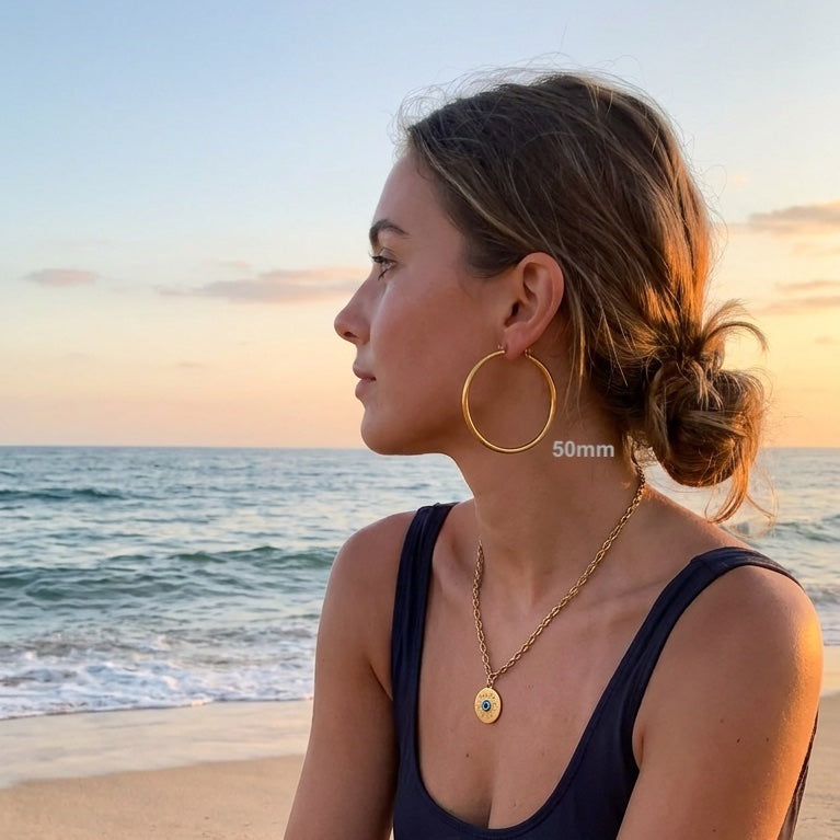 Prema Hoops | Waterproof 18K Gold 20mm To 70mm