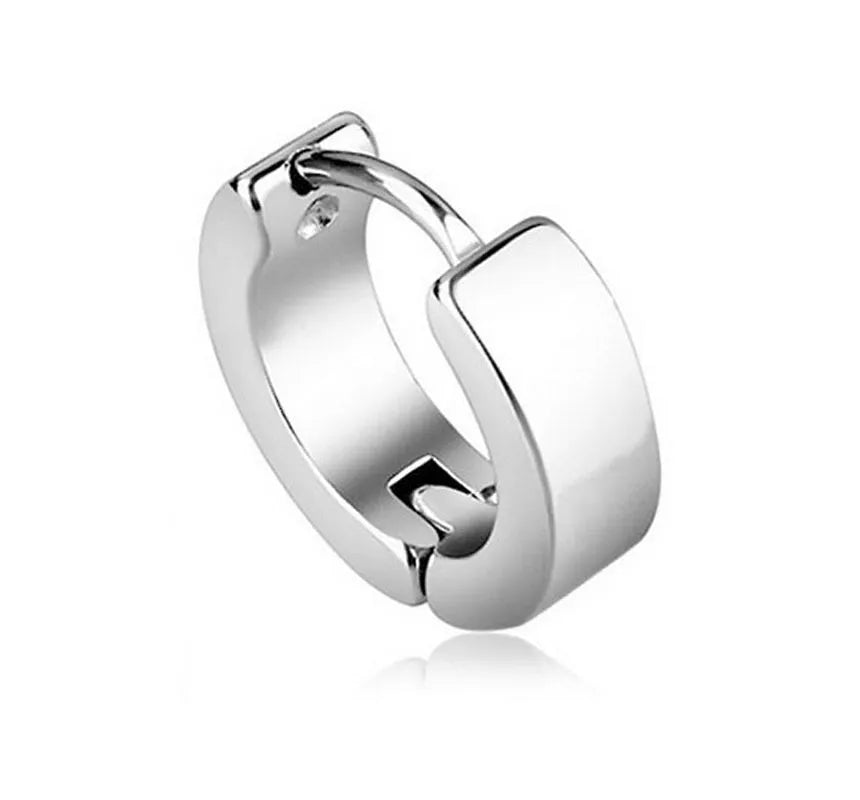 Rimza Huggie Hoops | Waterproof Silver & Black