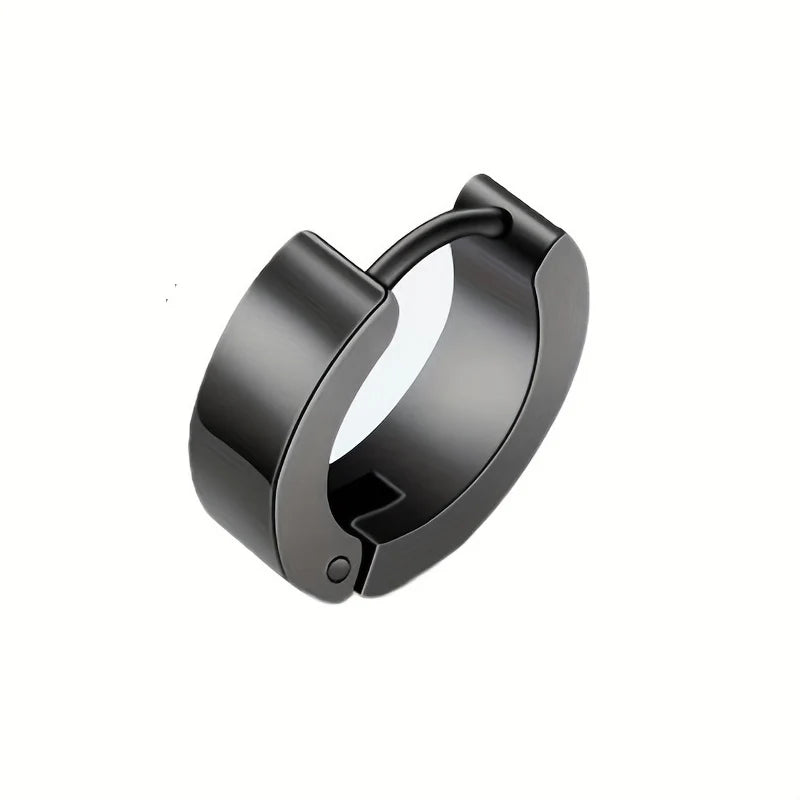Rimza Huggie Hoops | Waterproof Silver & Black