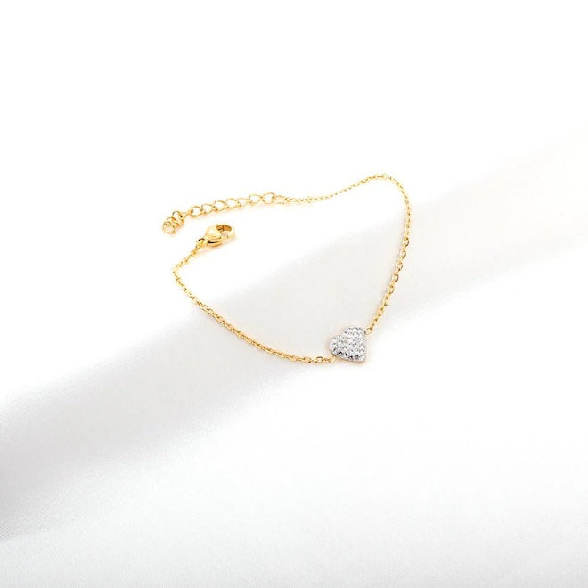 Indigo Deep In Love Heart Bracelet | Waterproof 18K Gold