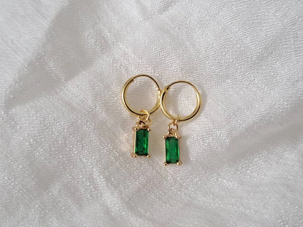 Walnut Emerald Green Hoops