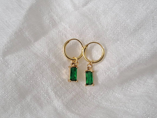 Walnut Emerald Green Hoops