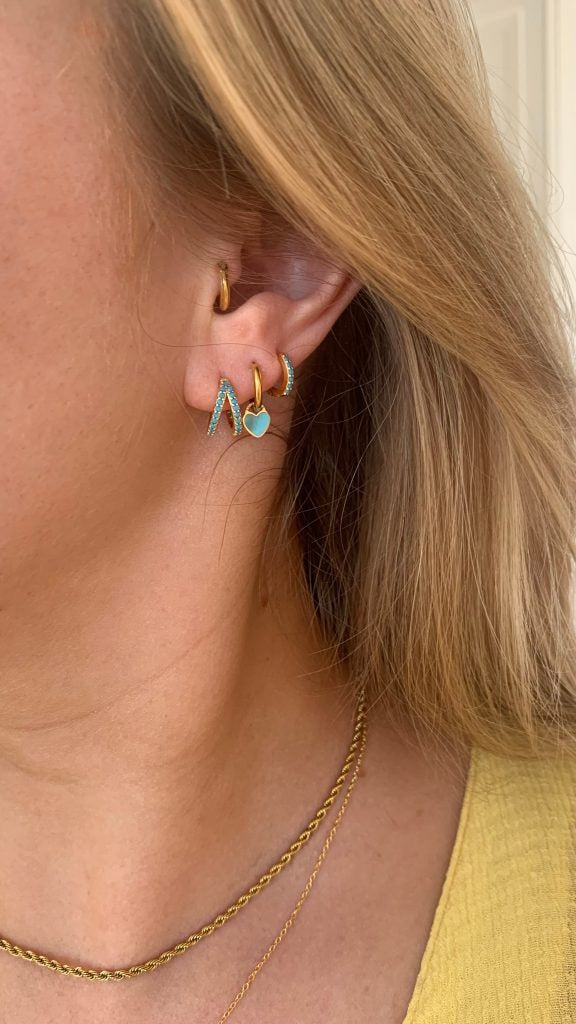 Quinn Aquamarine Hoops Earrings