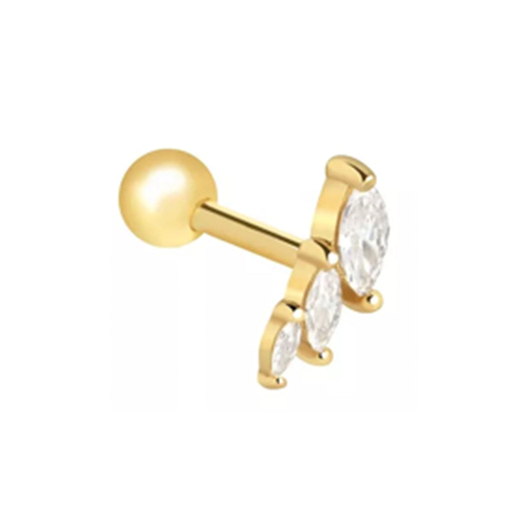 Elys	Crystal Screw Back Studs Earrings