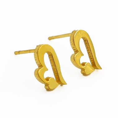 Amellia Love Heart Studs | Waterproof 18k Gold & Silver