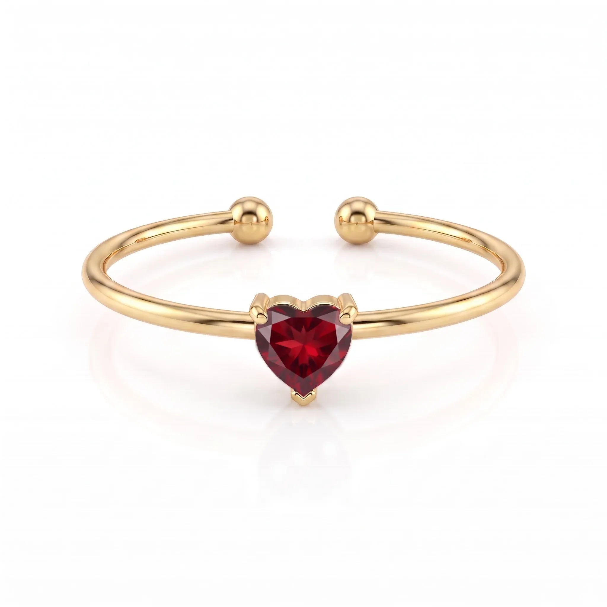 Bria Crystal Heart Open Ring – 5 Colors | Waterproof 18k Gold