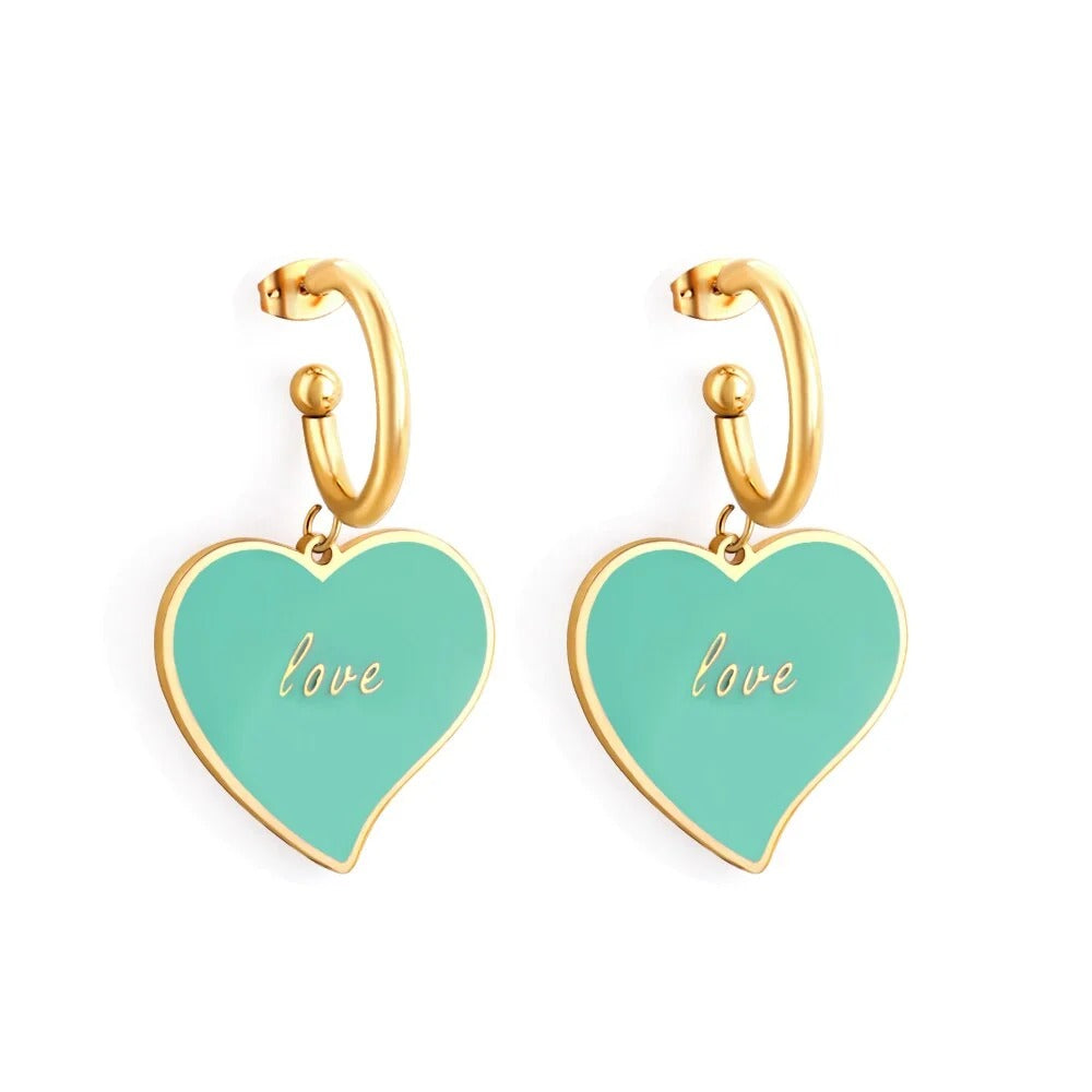 Demi Heart Hoops | Waterproof 18k Gold
