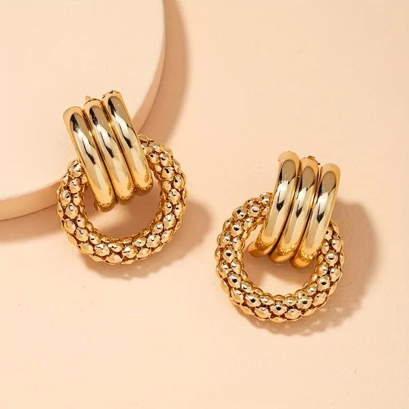 Bonnie Textured Stud Earrings | Waterproof 18k Gold