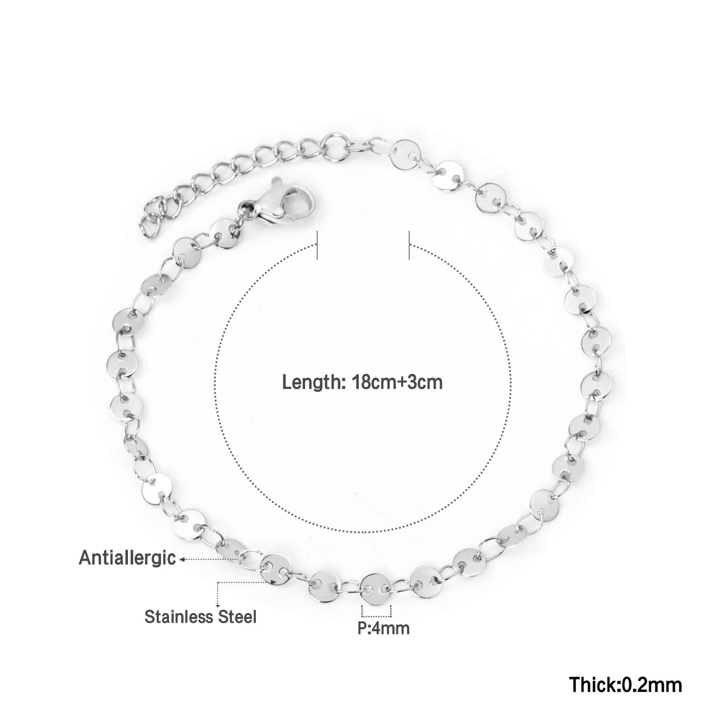 Hollis Disc Chain Bracelet | Waterproof Waterproof 18k Gold & Silver