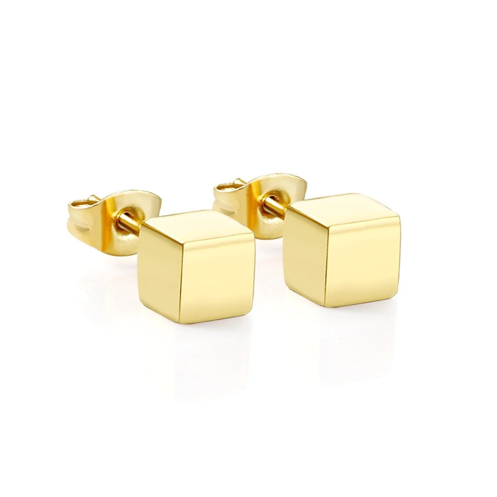 Aspen Box Studs | Waterproof 18k Gold, Silver & Black