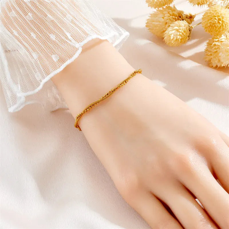 Elvana Twisted Double-Strand Bracelet | Waterproof 18k Gold