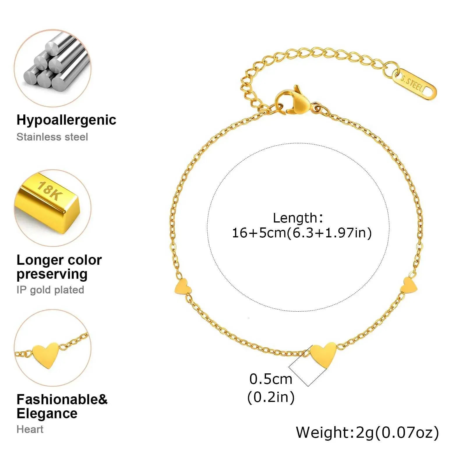 Elowen Heart Trio Bracelet | Waterproof 18k Gold