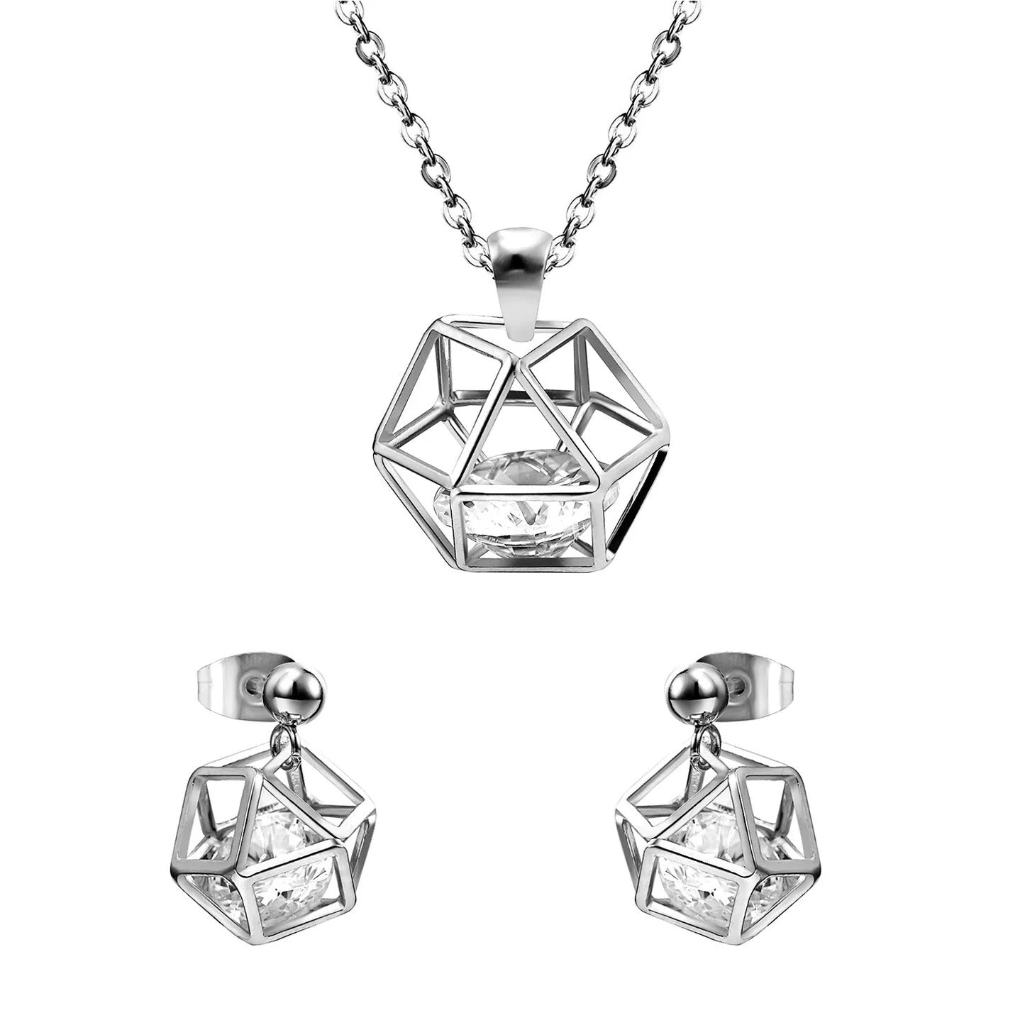 Veda Hexagonal Cage Crystal Set | Buy Set or Individual