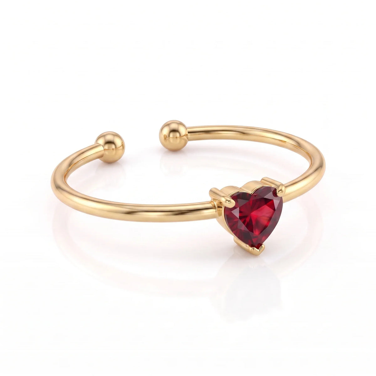 Bria Crystal Heart Open Ring – 5 Colors | Waterproof 18k Gold