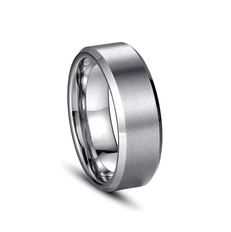Faye Brushed Plain 8MM Band Ring | Waterproof Silver