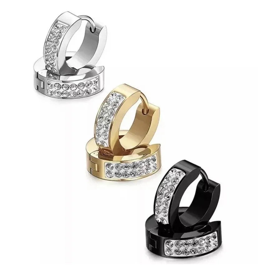 Catherine Jewel Hoops | Waterproof 18k Gold, Silver & Black