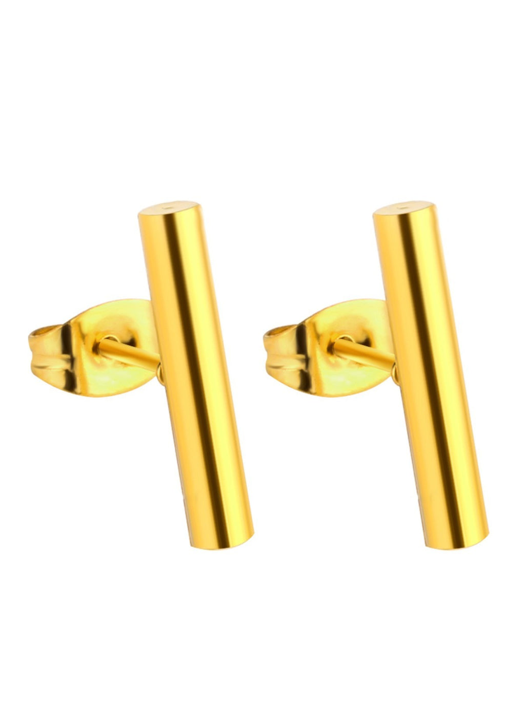 Phoebe Rounded bar Gold Studs