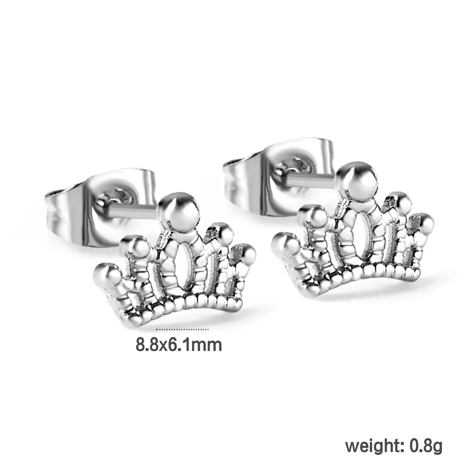 Arden Crown Studs | Waterproof 18k Gold & Silver
