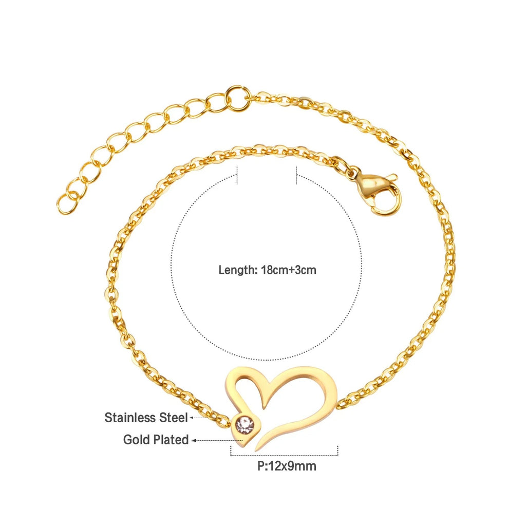 Bonnie Love Heart Bracelet | Waterproof 18k Gold & Silver
