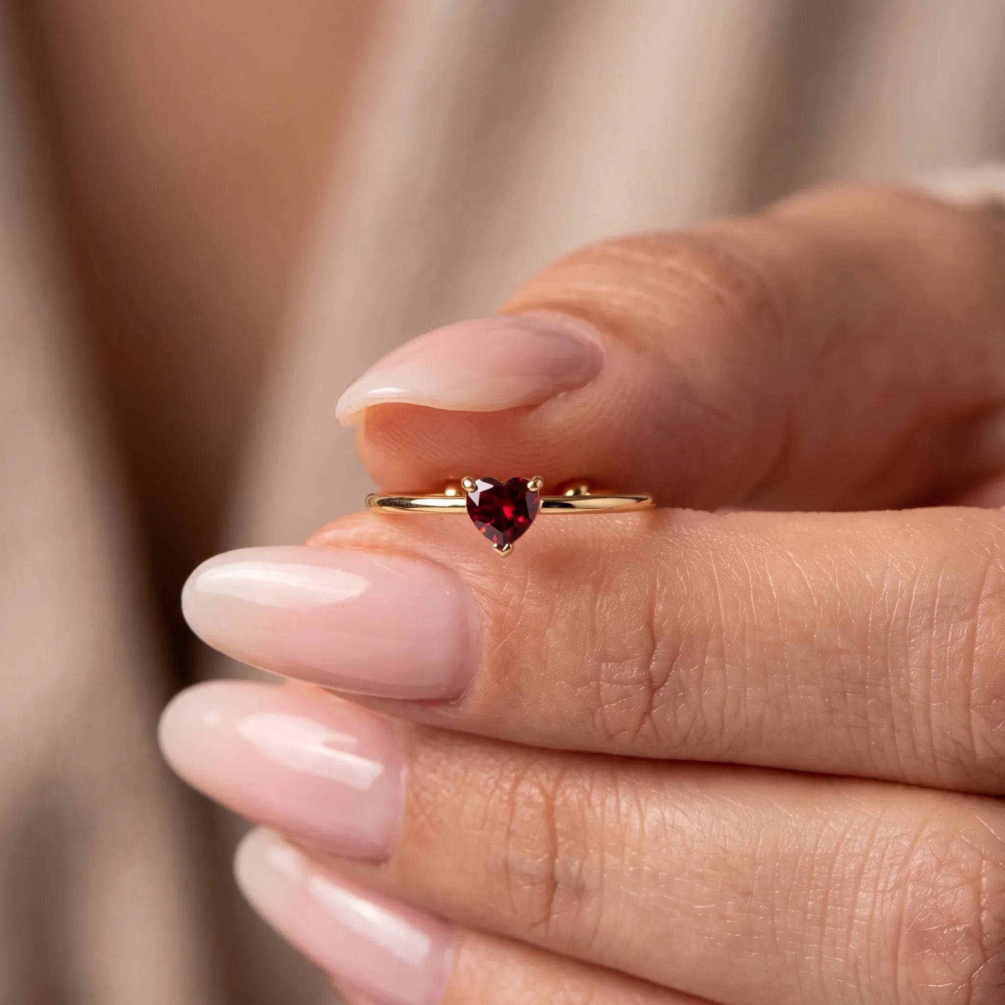 Bria Crystal Heart Open Ring – 5 Colors | Waterproof 18k Gold