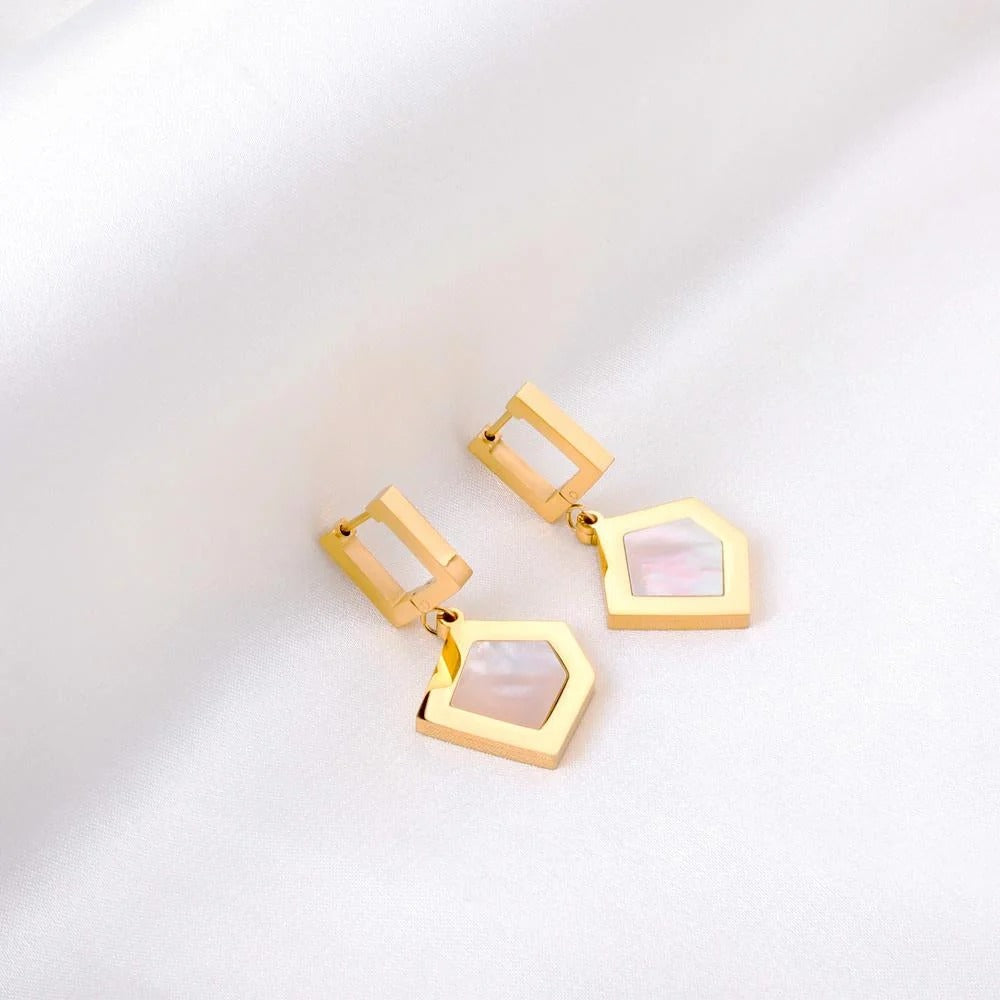 Delta Shell Hoops | Waterproof 18K Gold