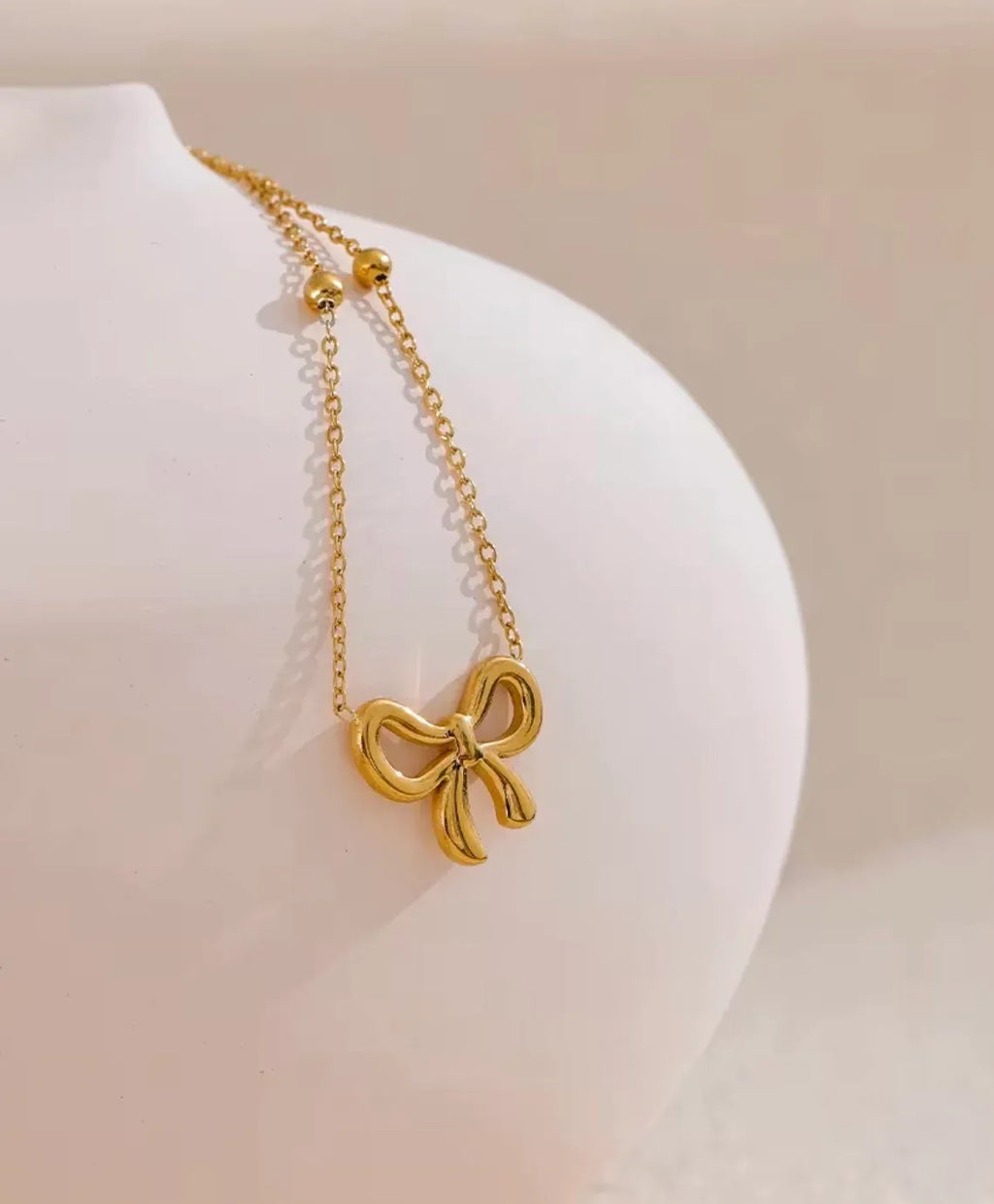 Bettie Bow Tie Necklace | Waterproof 18k Gold