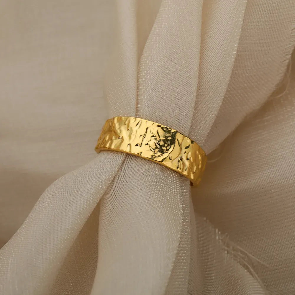 Camila Textured Open Ring | Waterproof 18k Gold