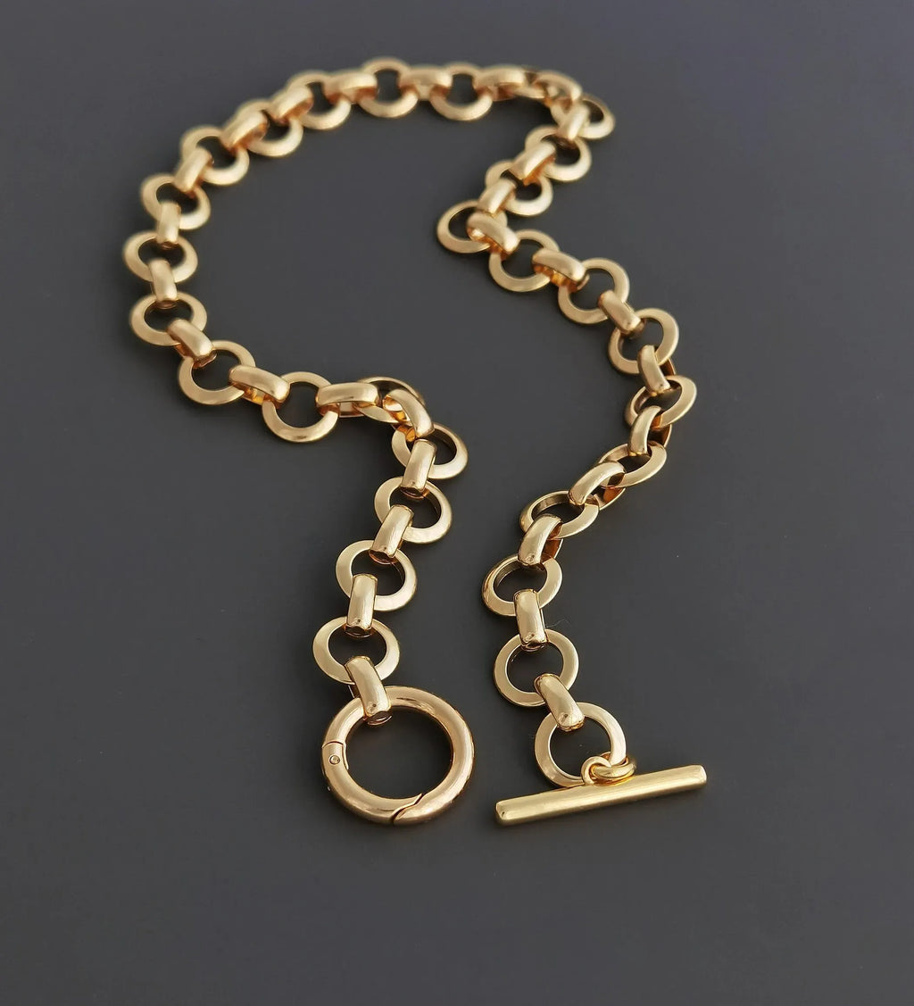 Caroline Toggle Bar Necklace 8MM | Waterproof 18k Gold