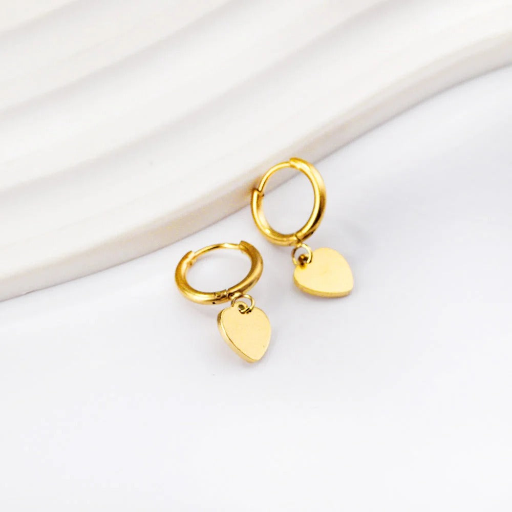 Artie Heart Hoops | Waterproof 18k Gold & Silver