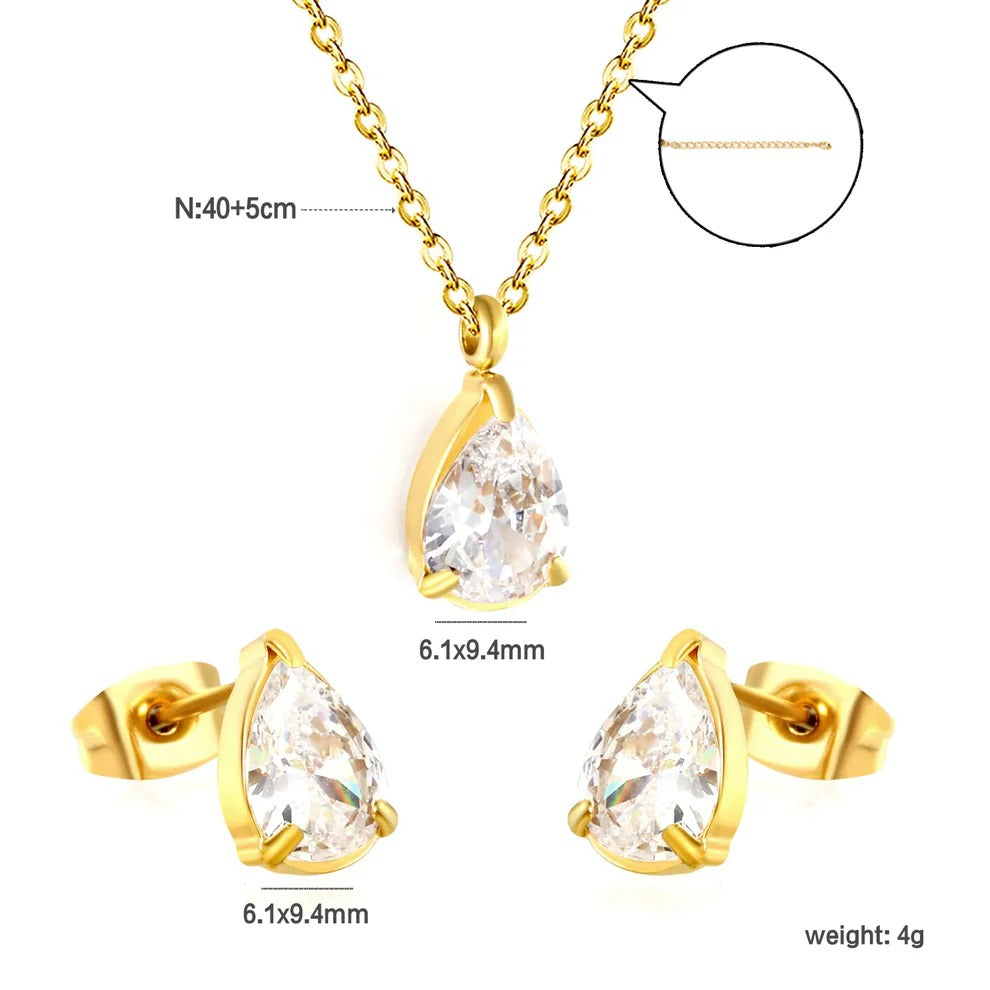 Kaitlyn Teardrop Brilliant Solitaire Set| Buy Set or Individual