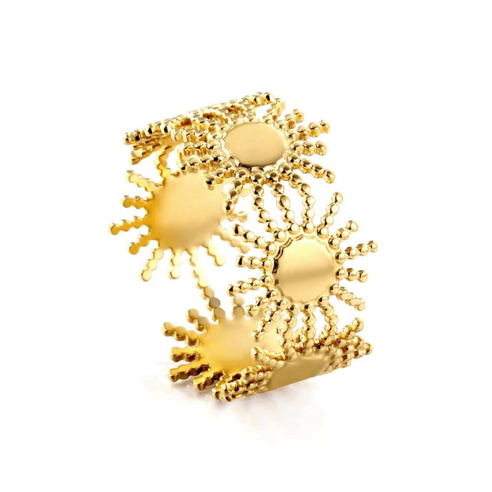 Lennon Sun Adjustable Ring | Waterproof 18K Gold