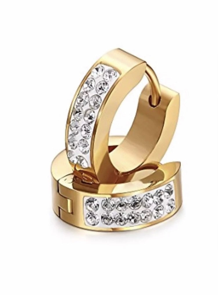 Catherine Jewel Hoops | Waterproof 18k Gold, Silver & Black