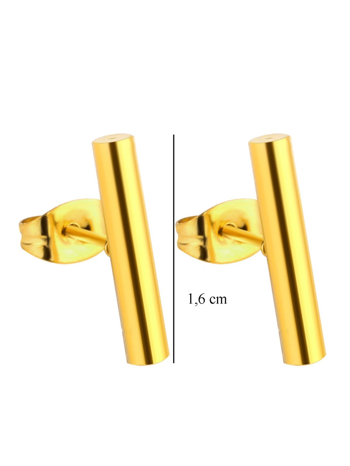 Phoebe Rounded bar Gold Studs