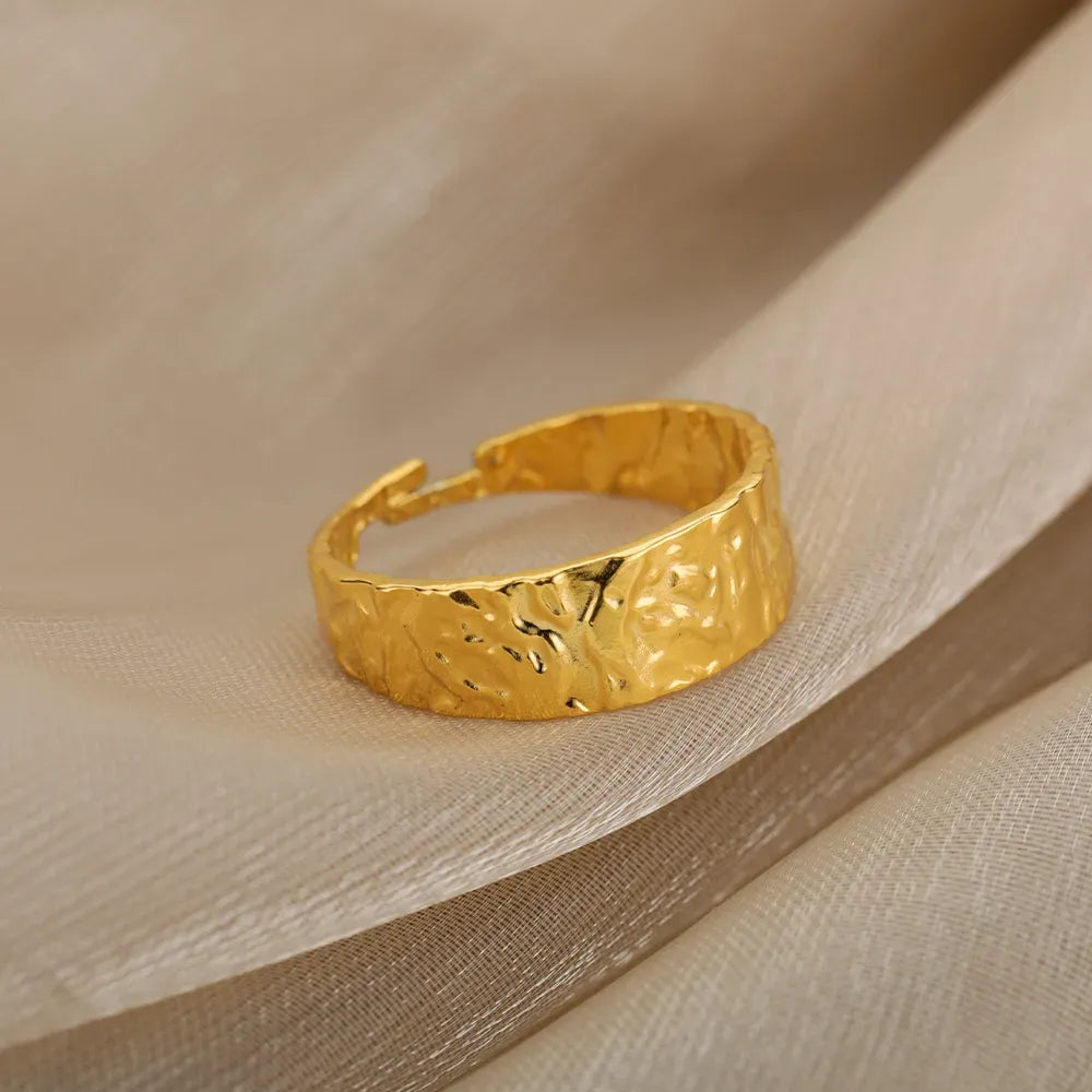 Camila Textured Open Ring | Waterproof 18k Gold