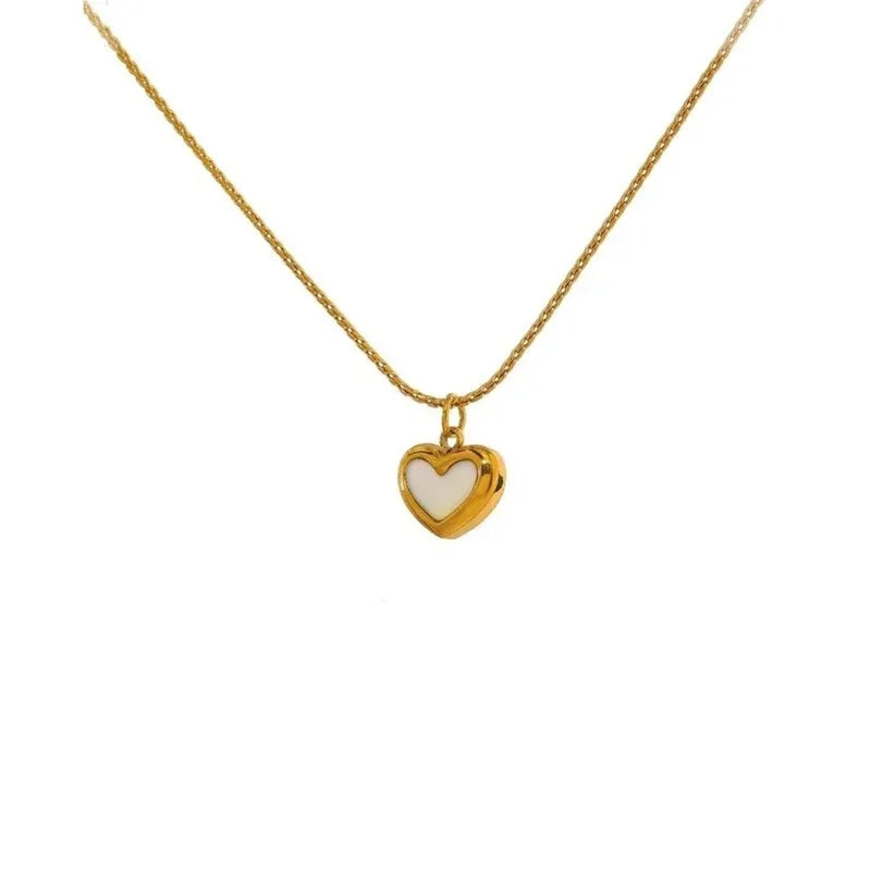 Beatrice Pearl Heart Necklace | Waterproof 18k Gold