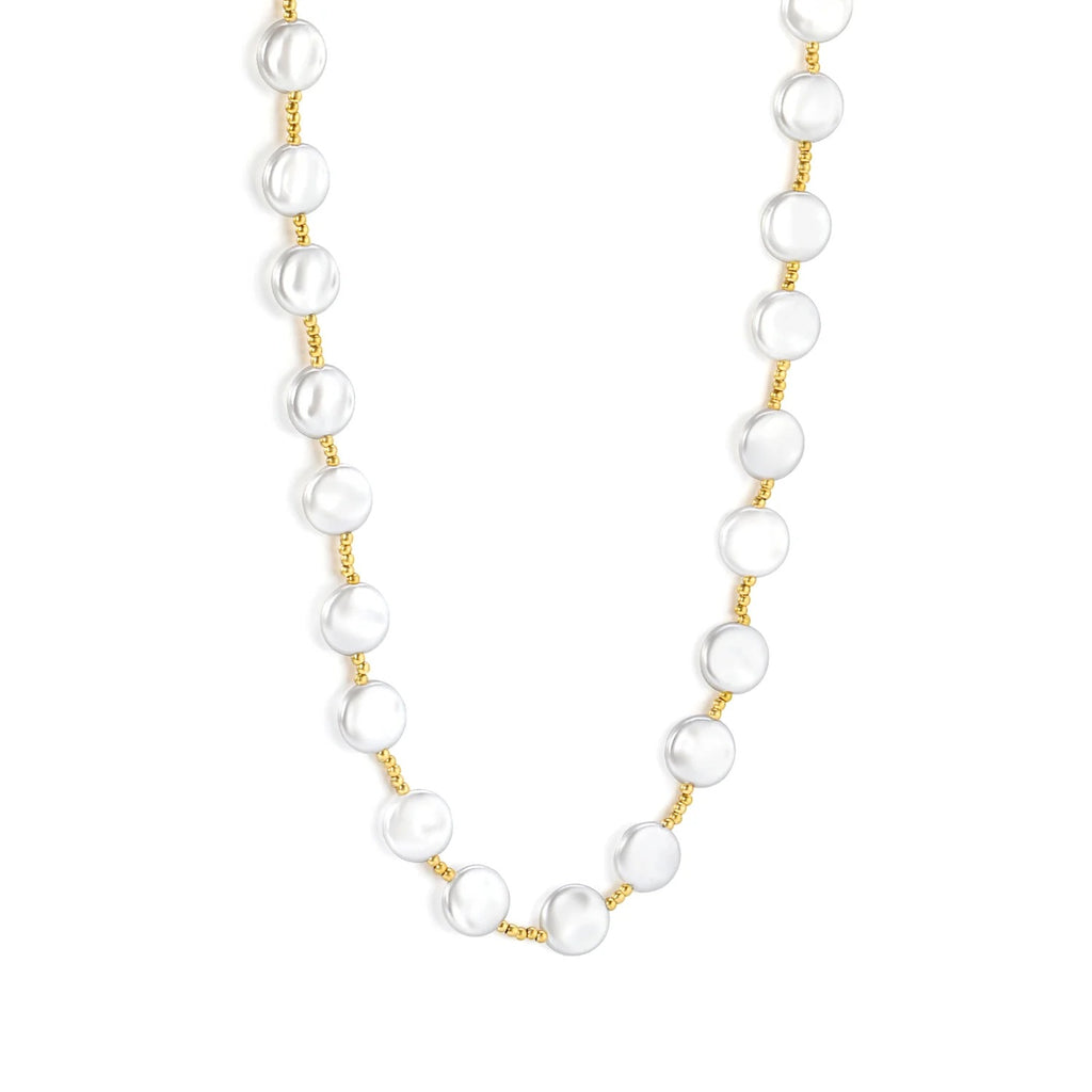 Dorothy Pearl Station Necklace | Waterproof 18k Gold & Silver