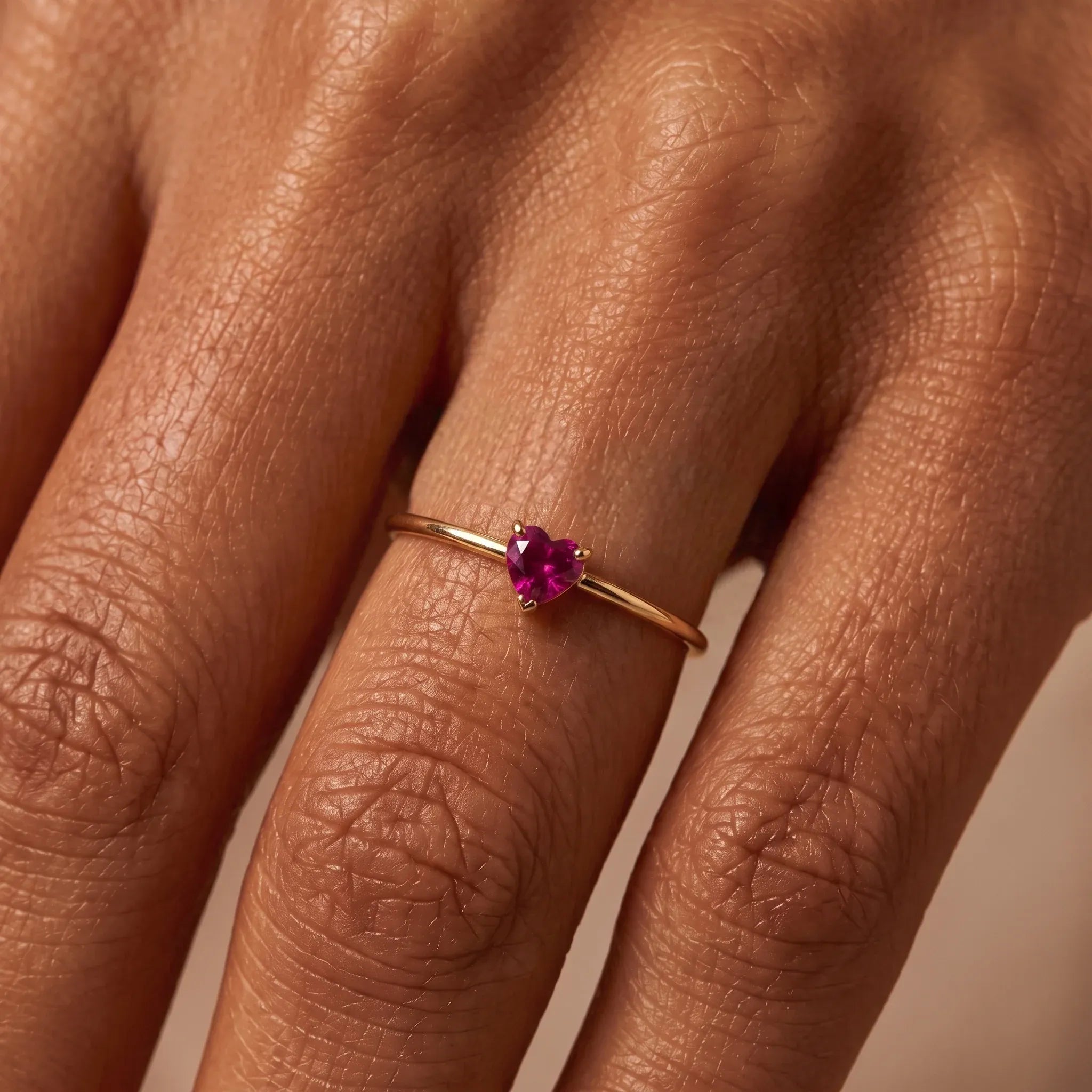 Bria Crystal Heart Open Ring – 5 Colors | Waterproof 18k Gold