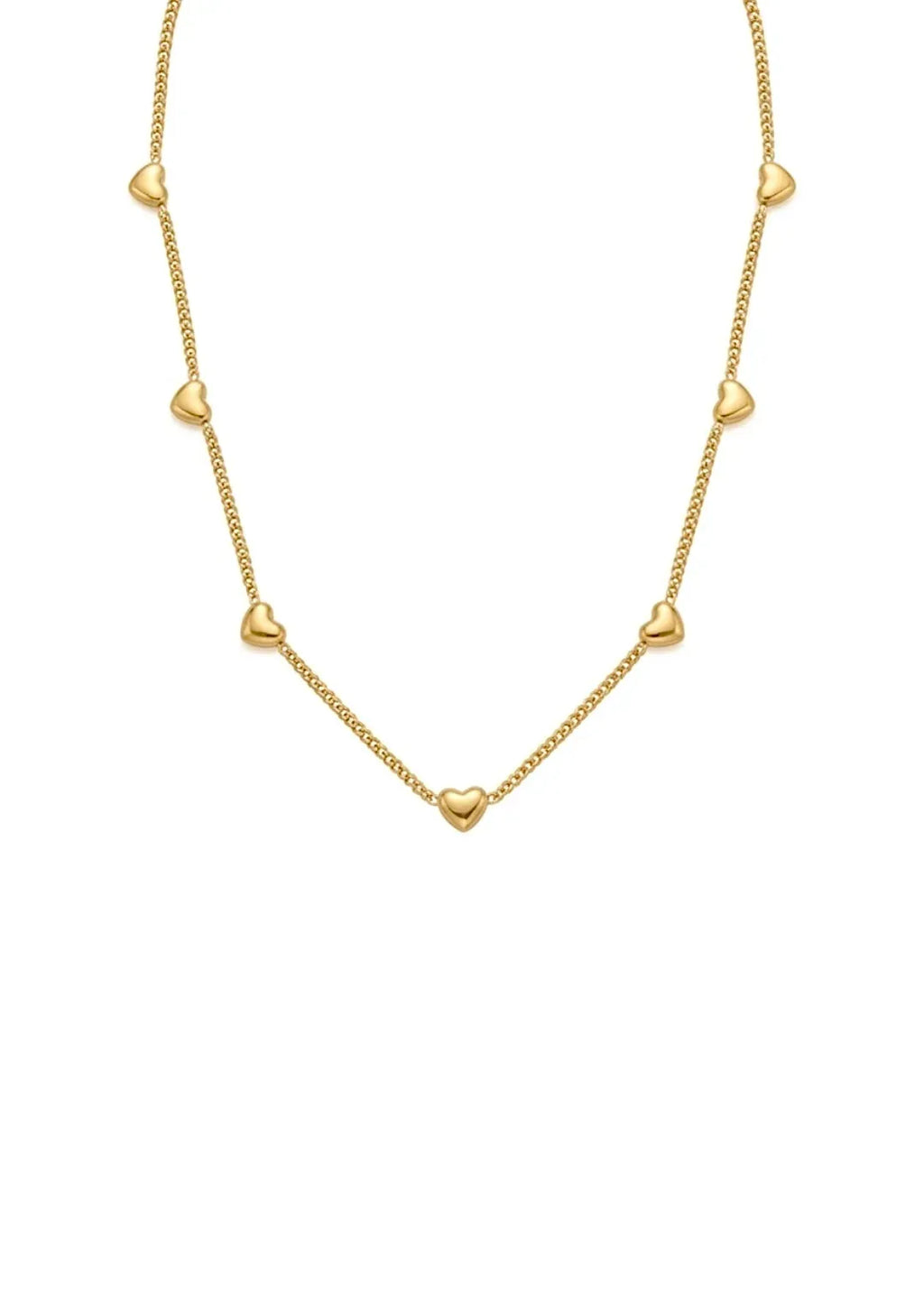 Chloris Heart Station Necklace | Waterproof 18k Gold