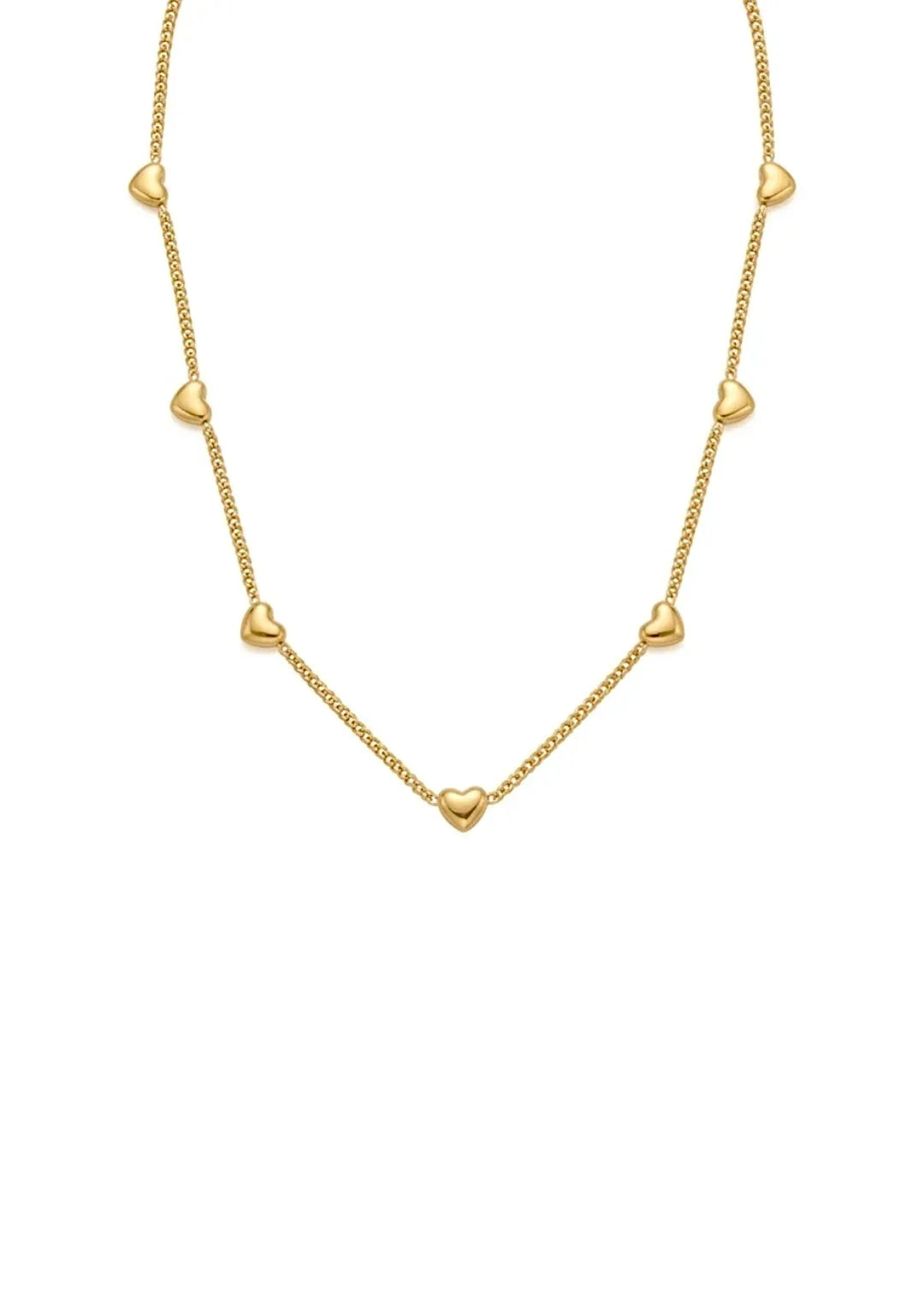 Chloris Heart Station Necklace | Waterproof 18k Gold